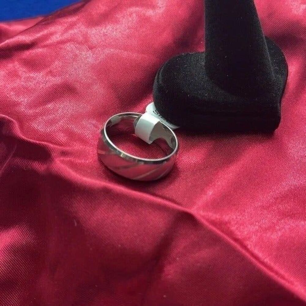 Men Wedding Band Ring Line Groove Brush Male Style Design from size 10